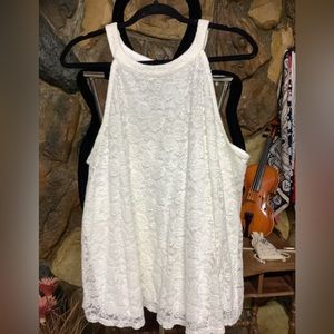White lace halter tank style